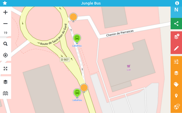 capture d'écran de Map Contrib Jungle Bus